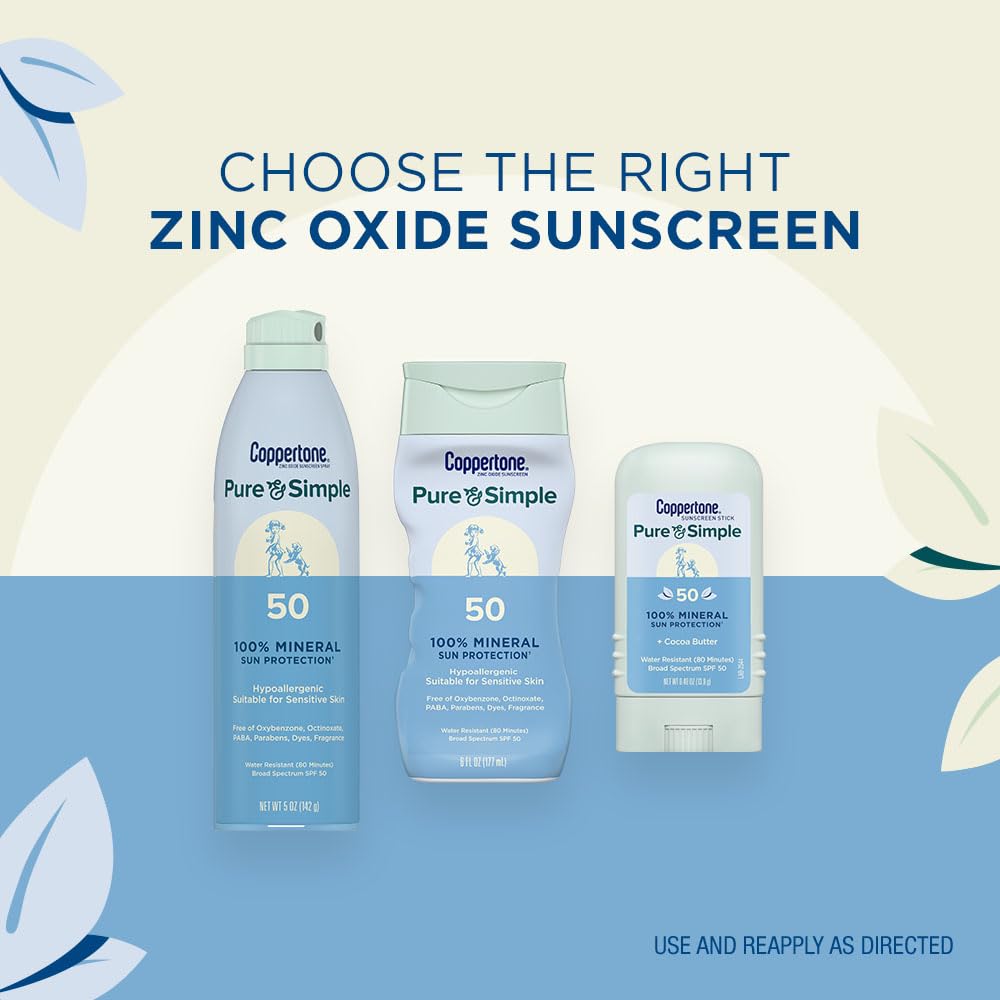 Coppertone Pure and Simple fragrance-free daily protection close-up for everyday use.