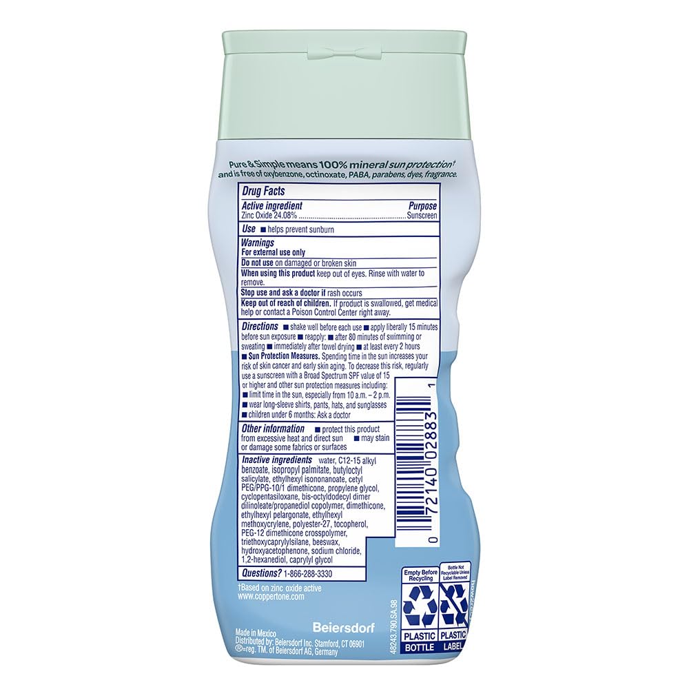 Coppertone Pure and Simple twin-pack beach-scene with family-ready protection.