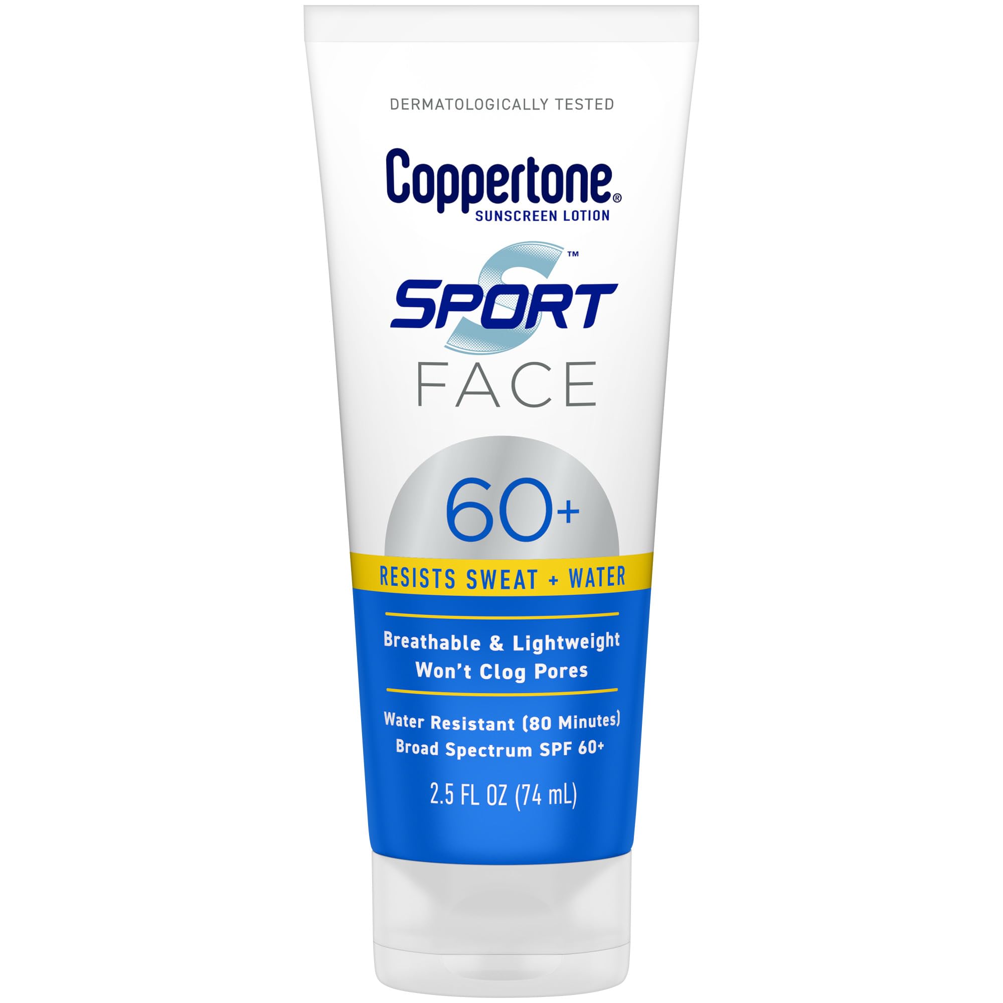 Coppertone Sport Face Sunscreen SPF 60+ bottle showing reliable protection for outdoor workouts