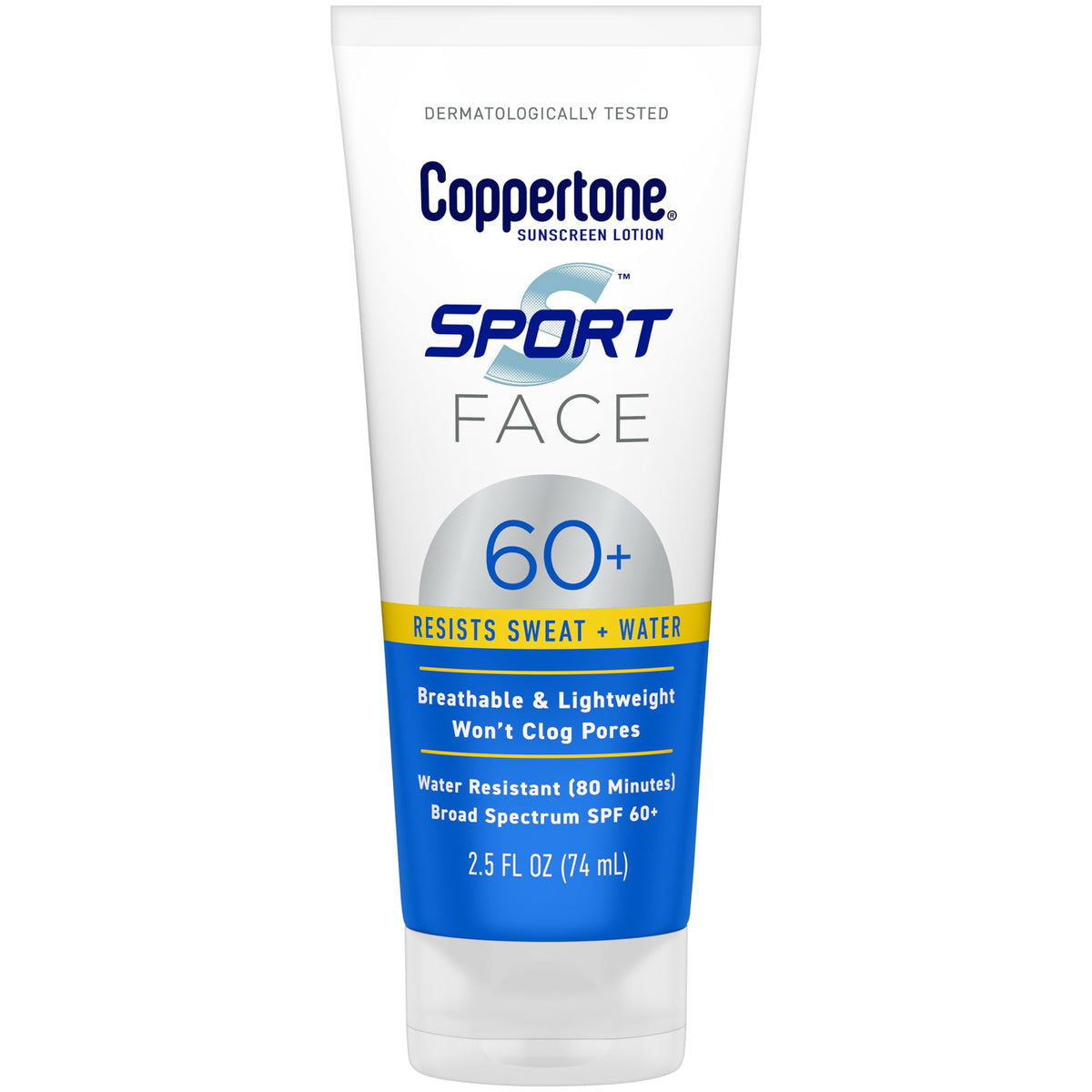 Coppertone Sport Face Sunscreen SPF 60+ bottle showing reliable protection for outdoor workouts