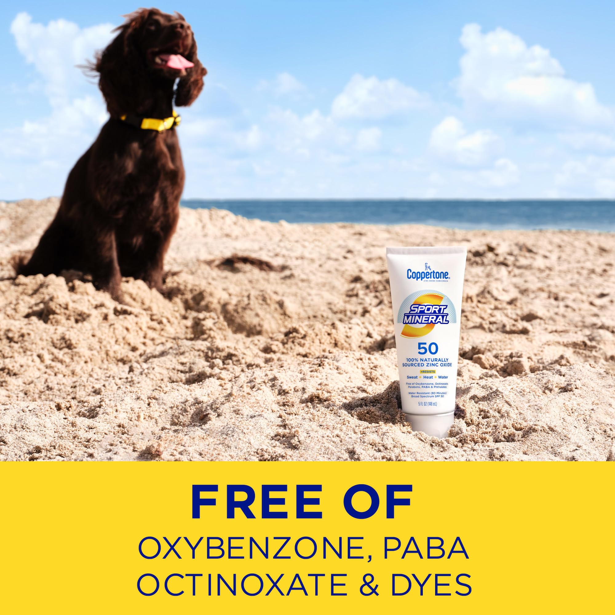 Coppertone Sport Mineral SPF 50, uso diario para actividades al aire libre.