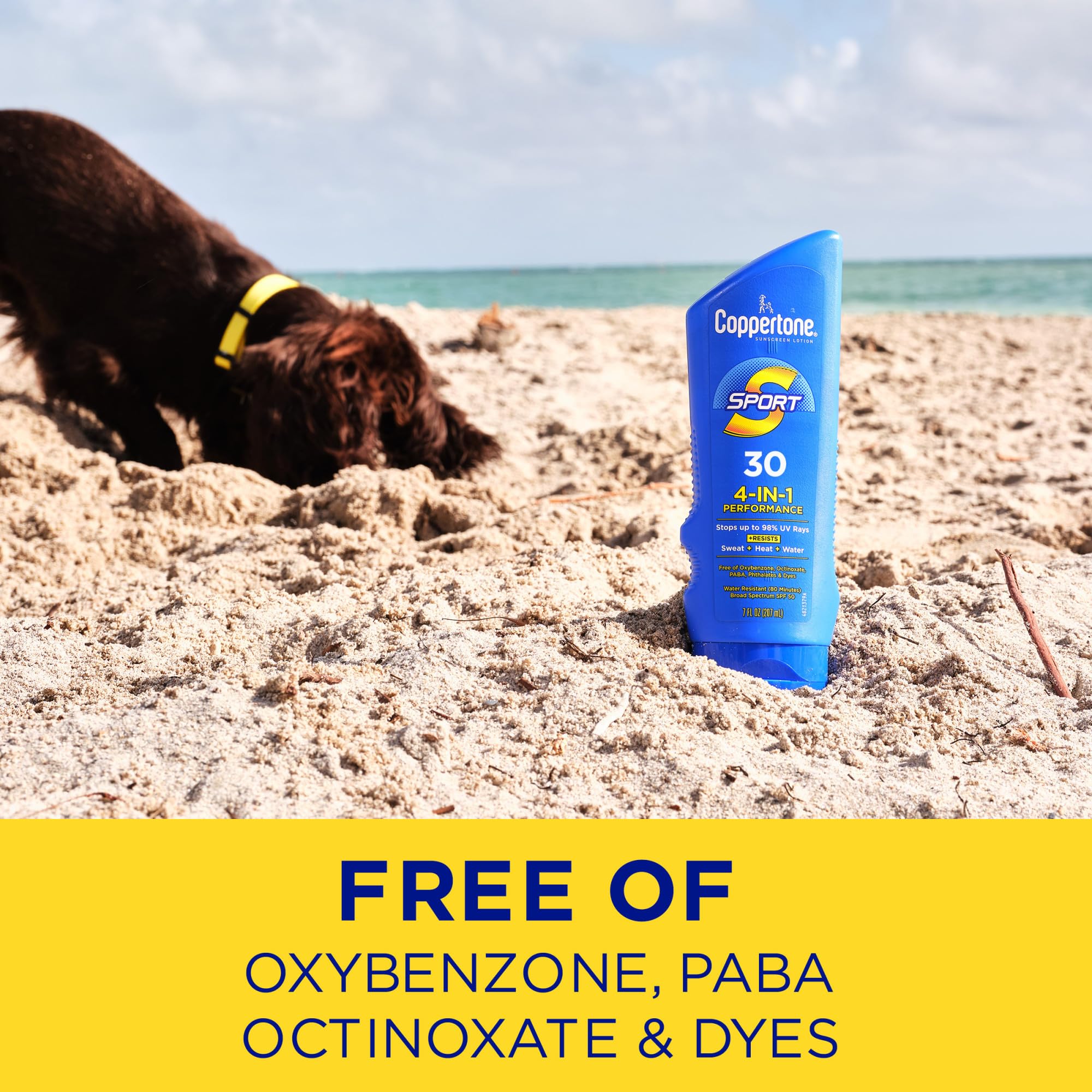 Coppertone Sport SPF 30 aplicación fácil durante deportes al exterior