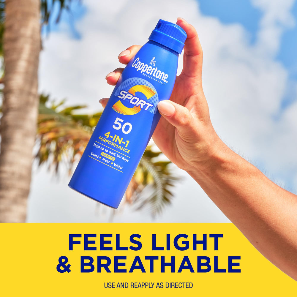 Uso fácil en actividades al aire libre con Coppertone Sport SPF50.