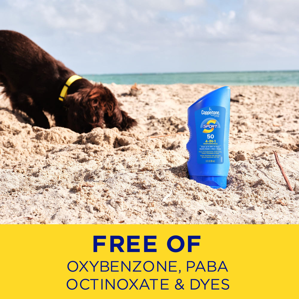 Broad-spectrum protection from Coppertone Sport SPF 50 on sunny days.