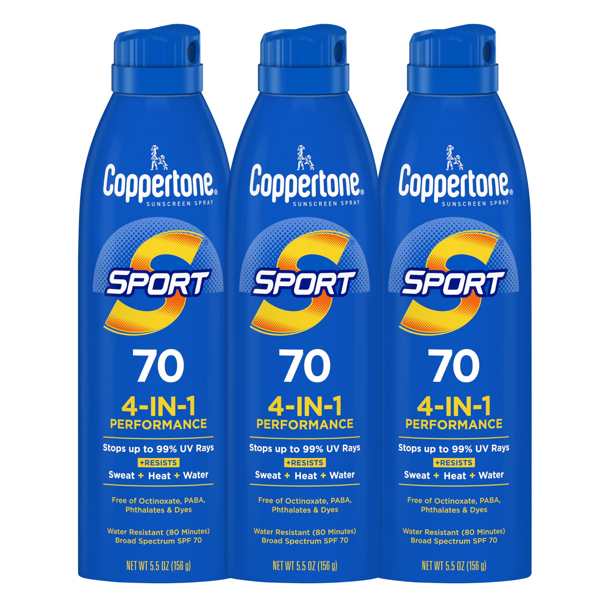 Coppertone Sport spray: angle-friendly application for quick, even coverage.