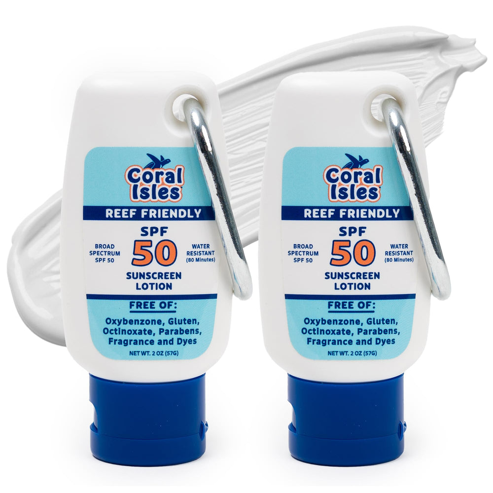 Coral Isles Hawái SPF50 frente de la botella, protección para playa