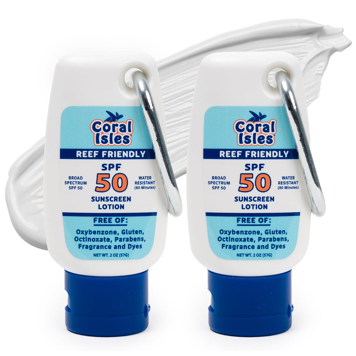 Coral Isles Hawái SPF50 frente de la botella, protección para playa