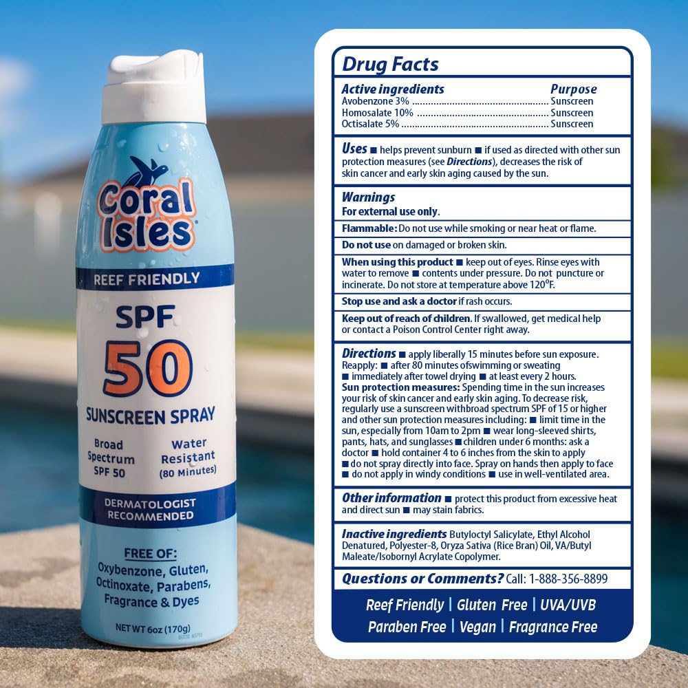 Coral Isles three-pack bottles arranged for travel and outdoor use.