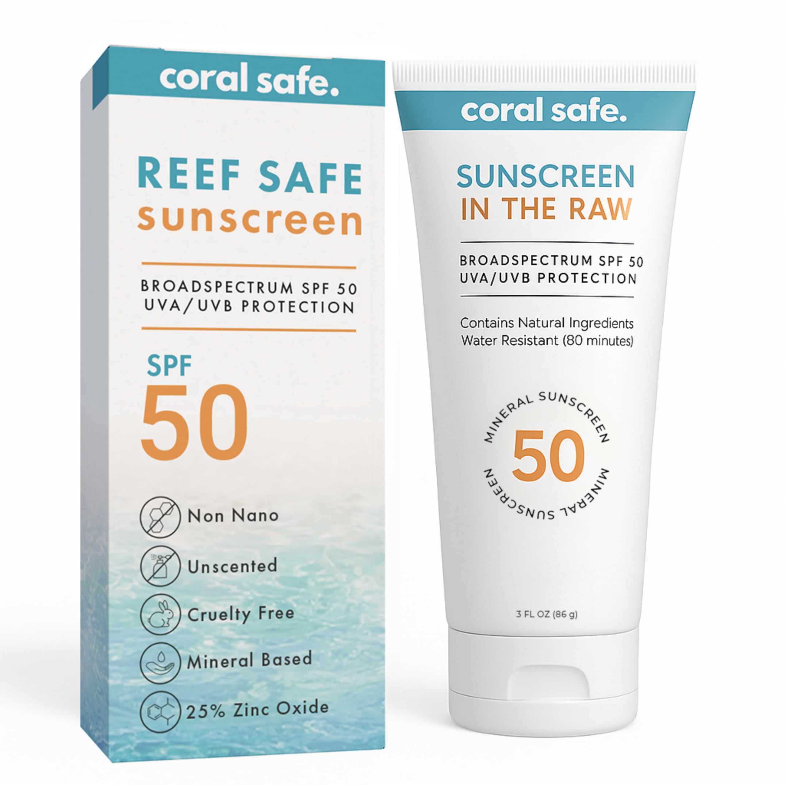 Coral Safe reef-safe sunscreen bottle ready for travel adventures