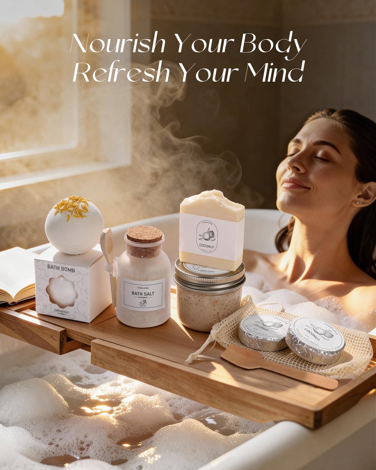 Coralogo coconut soap bar offering gentle cleansing and soothing aroma.