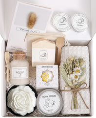 Coralogo coconut spa gift basket in a cozy home setup, ideal for gifting.