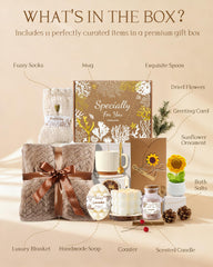 Coralogo sunflower spa basket handmade soaps close-up for pampering at home