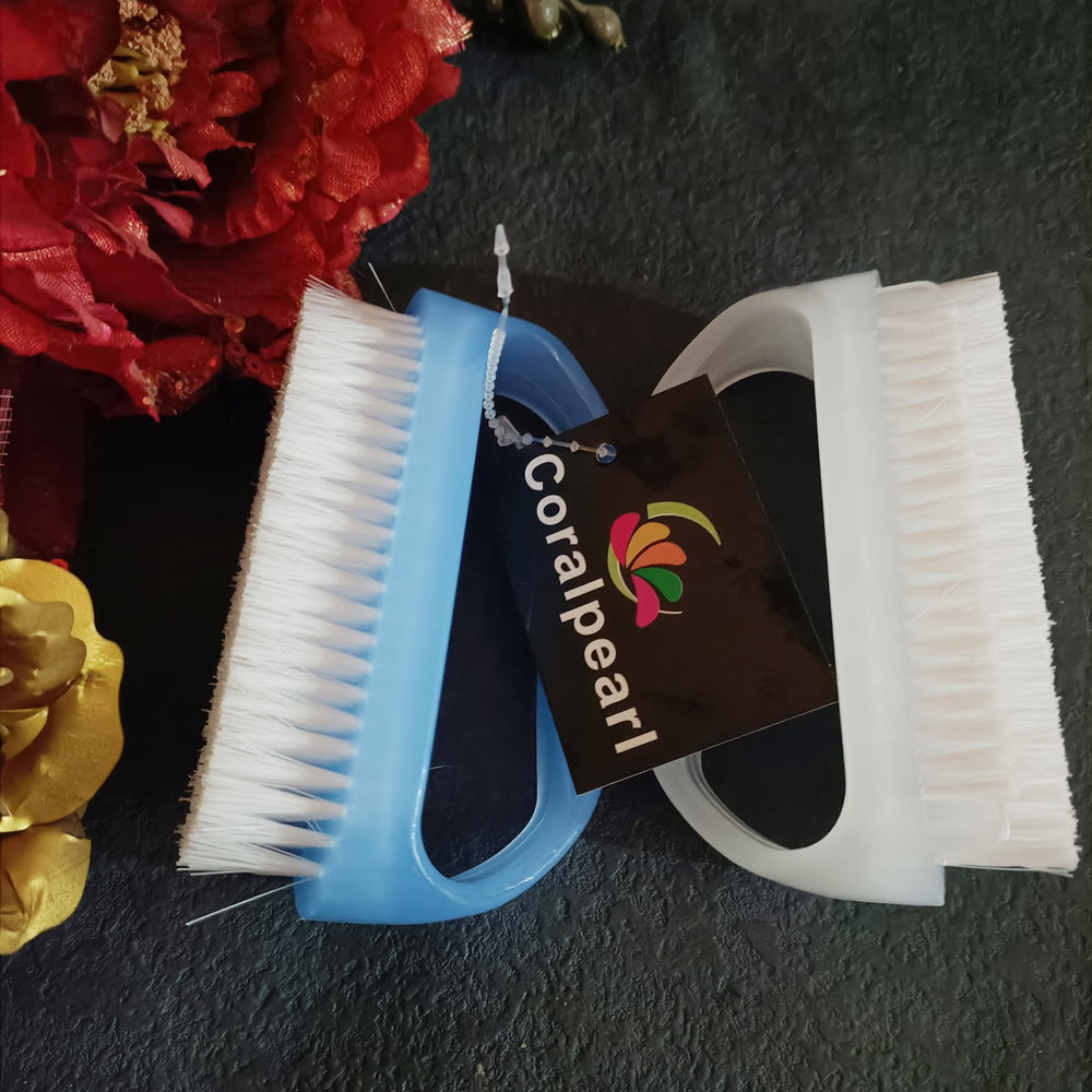 Coralpearl nail brush cuticle cleaner end for easy under-nail cleaning.