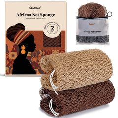 CORATED Esponja Neta Africana para Ducha, exfoliación suave y limpia los poros.