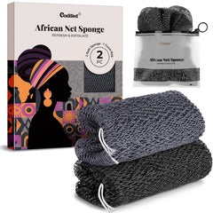 Esponja CORATED de red africana con exfoliación profunda para piel suave.