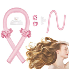 CORATED heatless curling rod headband satin outside for comfortable overnight use.