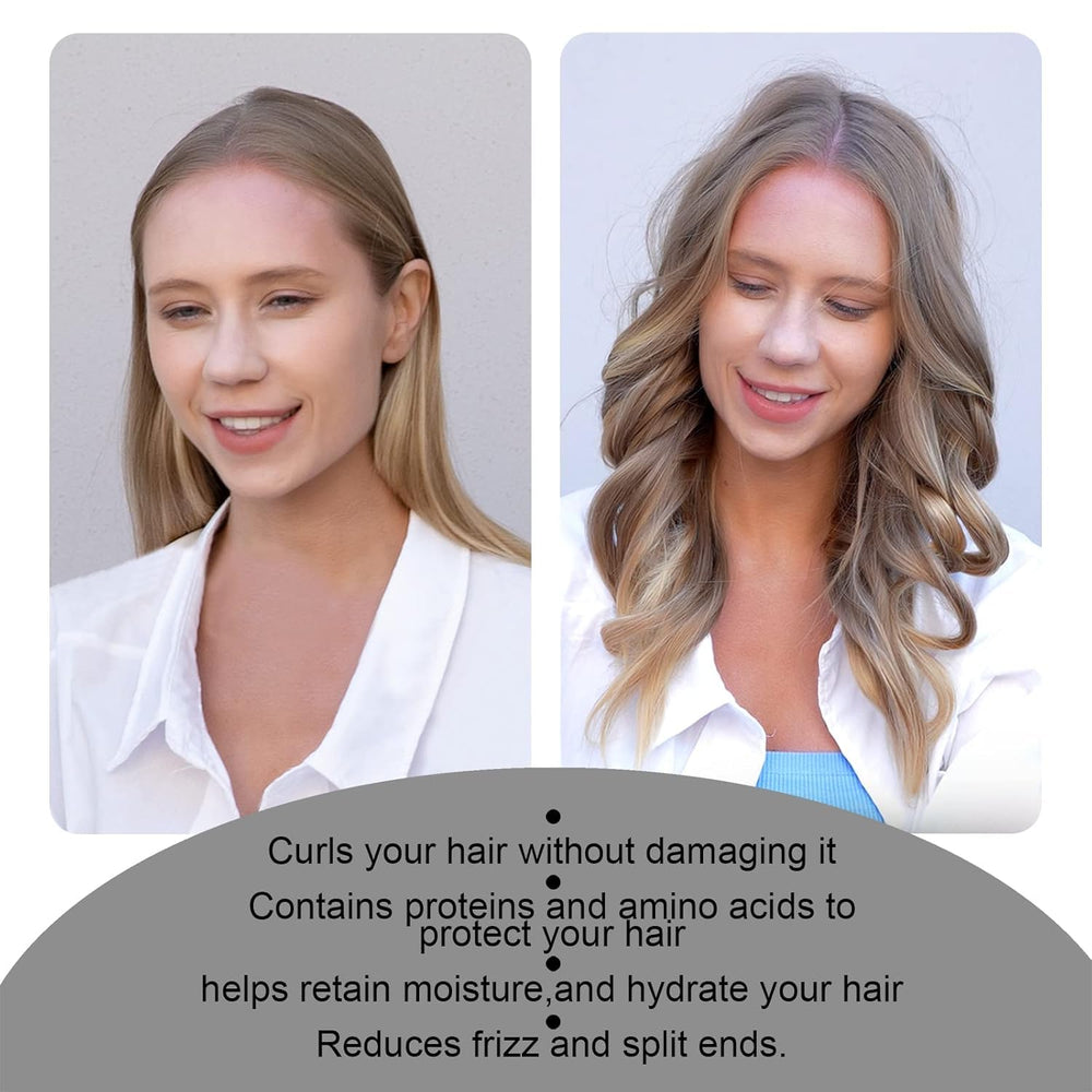 CORATED no-heat curlers for overnight styling on damp hair.