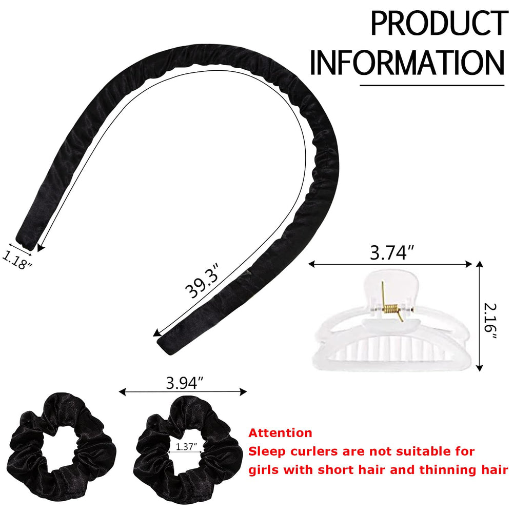 CORATED No Heat Curlers are used as a silk headband to curl hair overnight without heat.