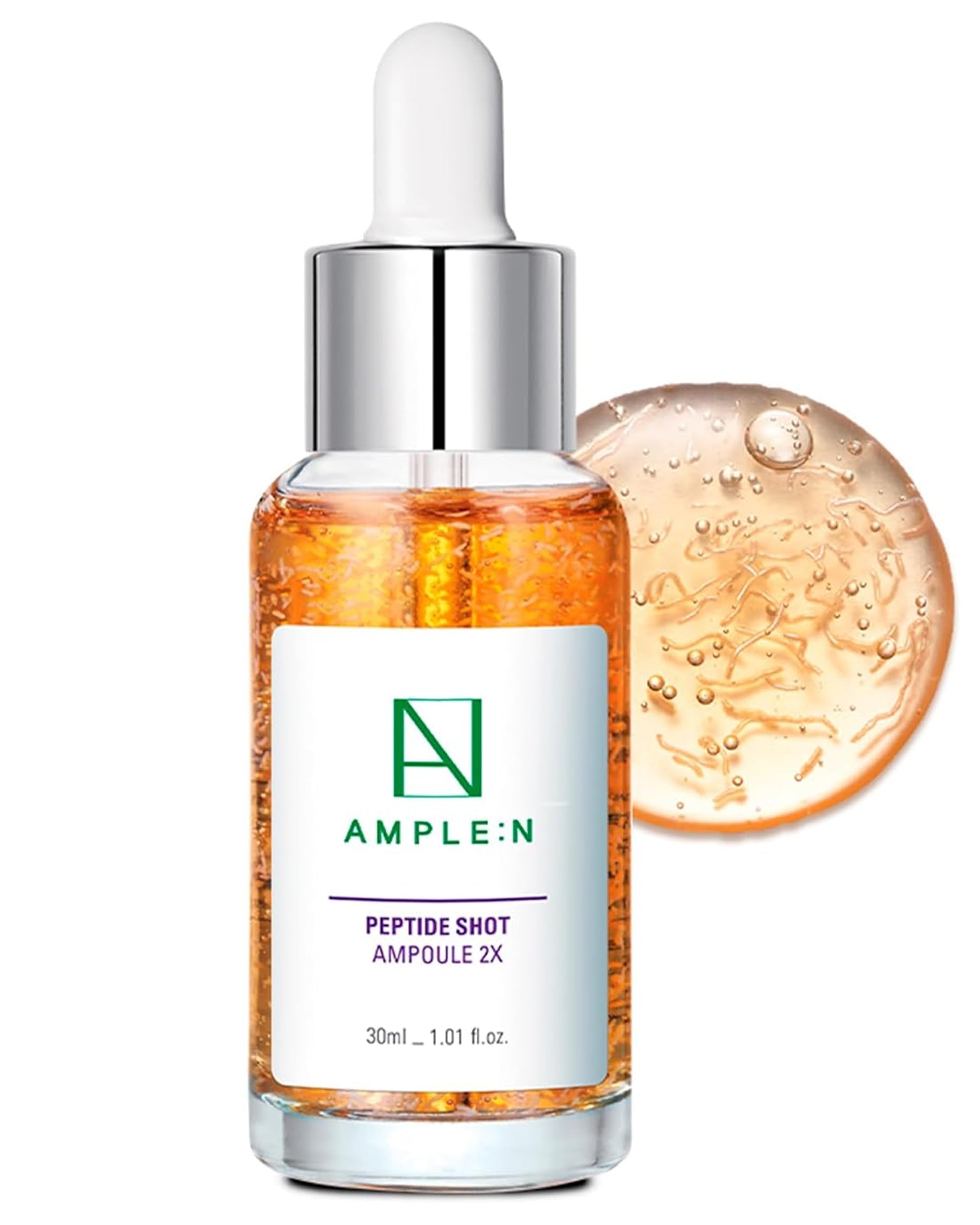 CORÉANA AMPLE:N Peptide Shot serum: botella con aplicador que mejora firmeza de la piel.