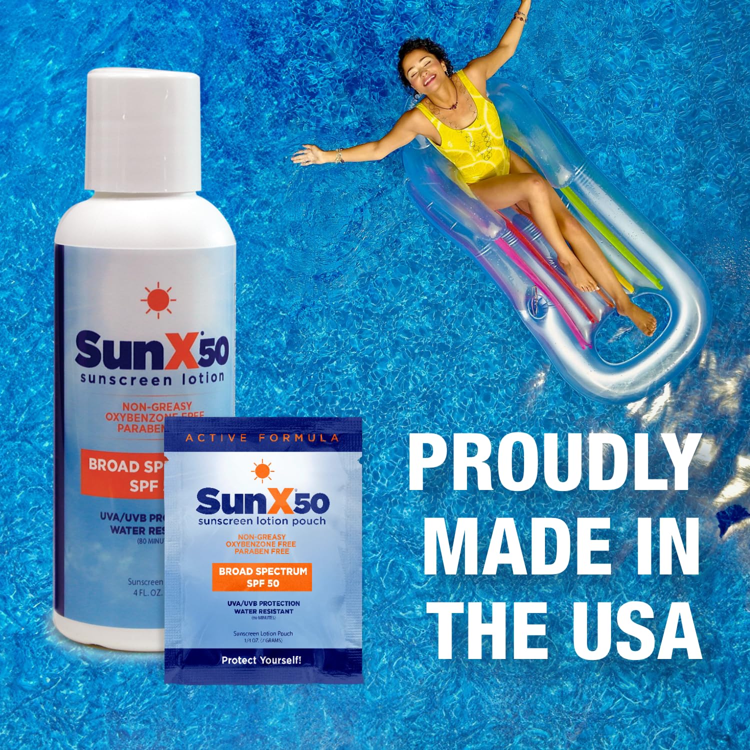 CoreTex Sun X 50 SPF aplicación rápida, sin manchas blancas.