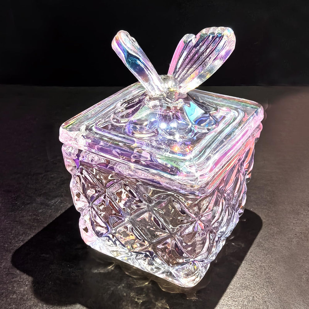 CORFULRA dappen dish for monomer-liquid with lid; rainbow glass adds stylish, easy-access mixing
