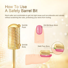 CORFULRA round-top large barrel M bit for efficient nail prep