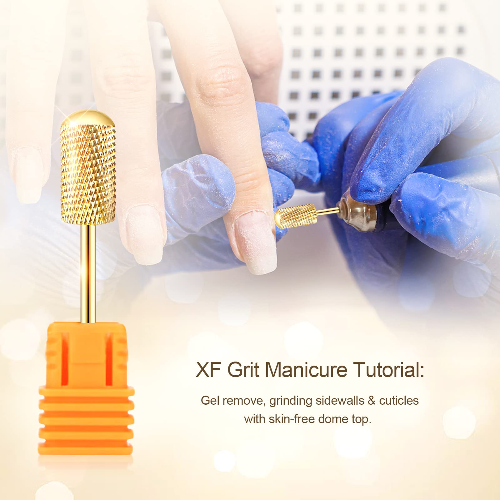 CORFULRA safety design nail drill bit protecting cuticles during polishing