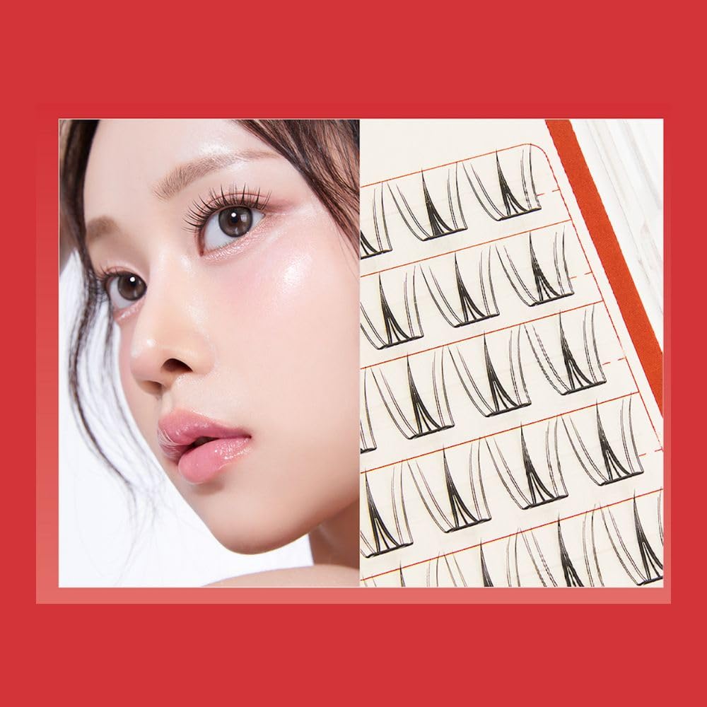 CORINGCO Toktok Hara Light Cherry Coke lashes add subtle drama without glue for easy wear.