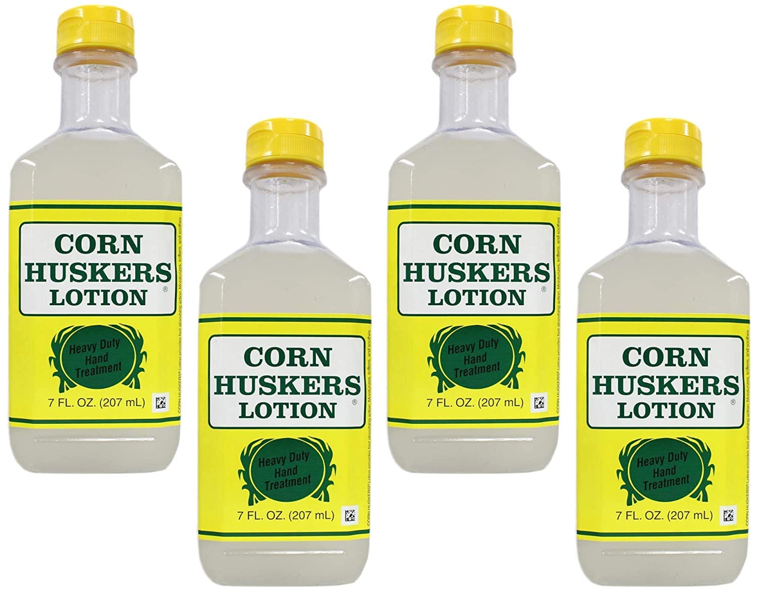 Corn Huskers Hand Lotion bottle highlighting fast-absorbing formula for dry hands.