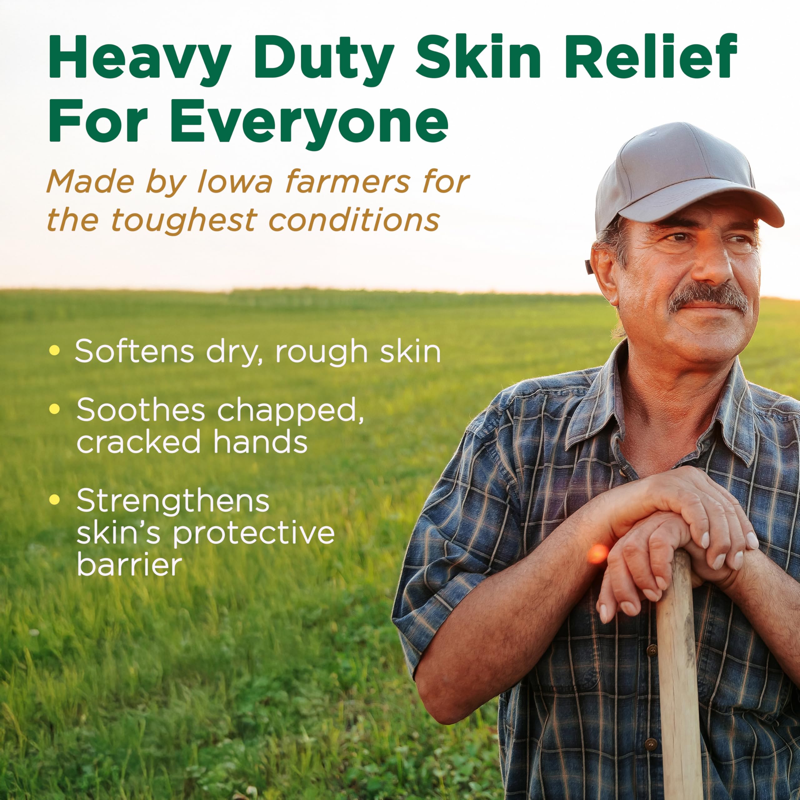 Corn Huskers Hand Lotion being applied on rough hands for relief