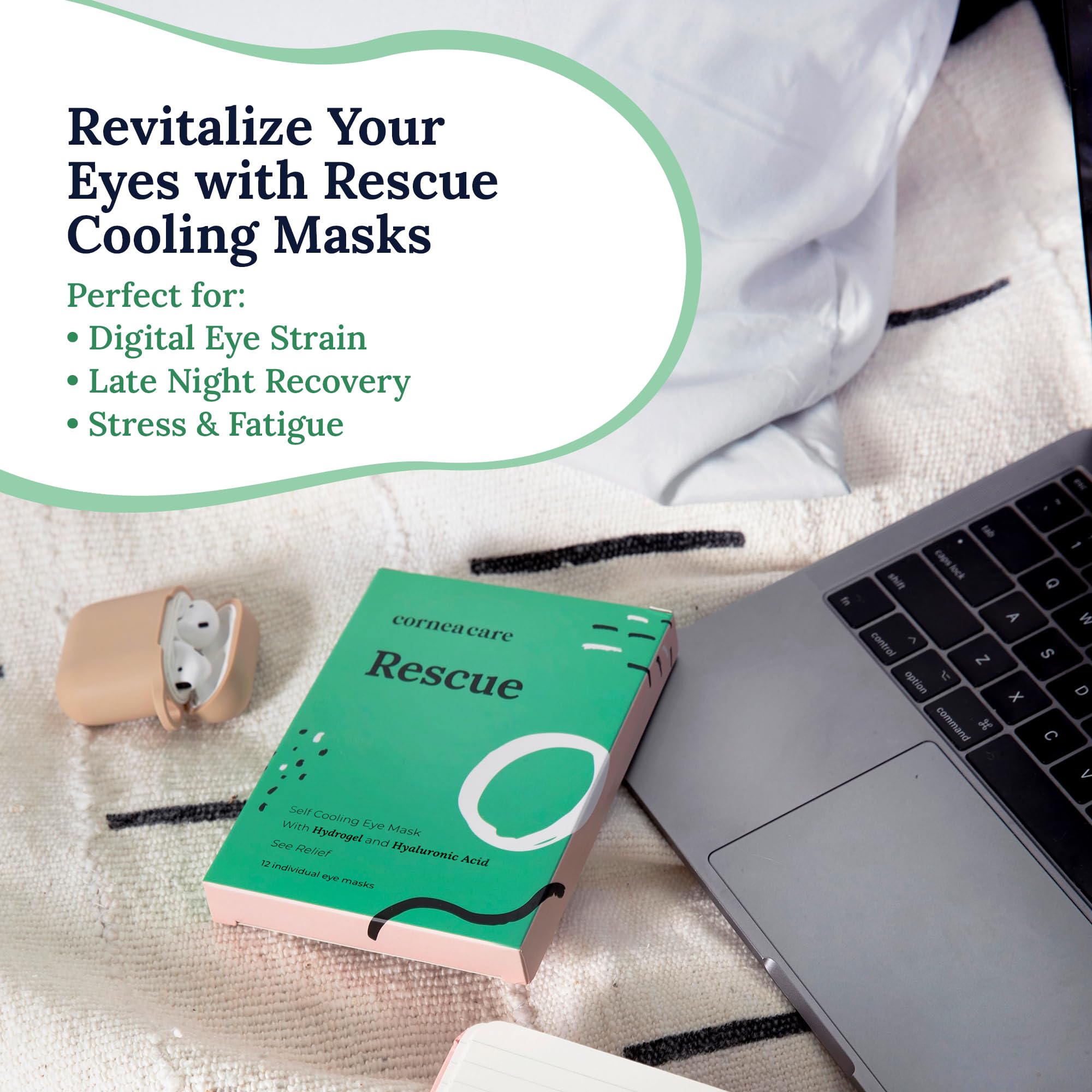 CorneaCare Rescue skin benefits focusing on under eye area softness