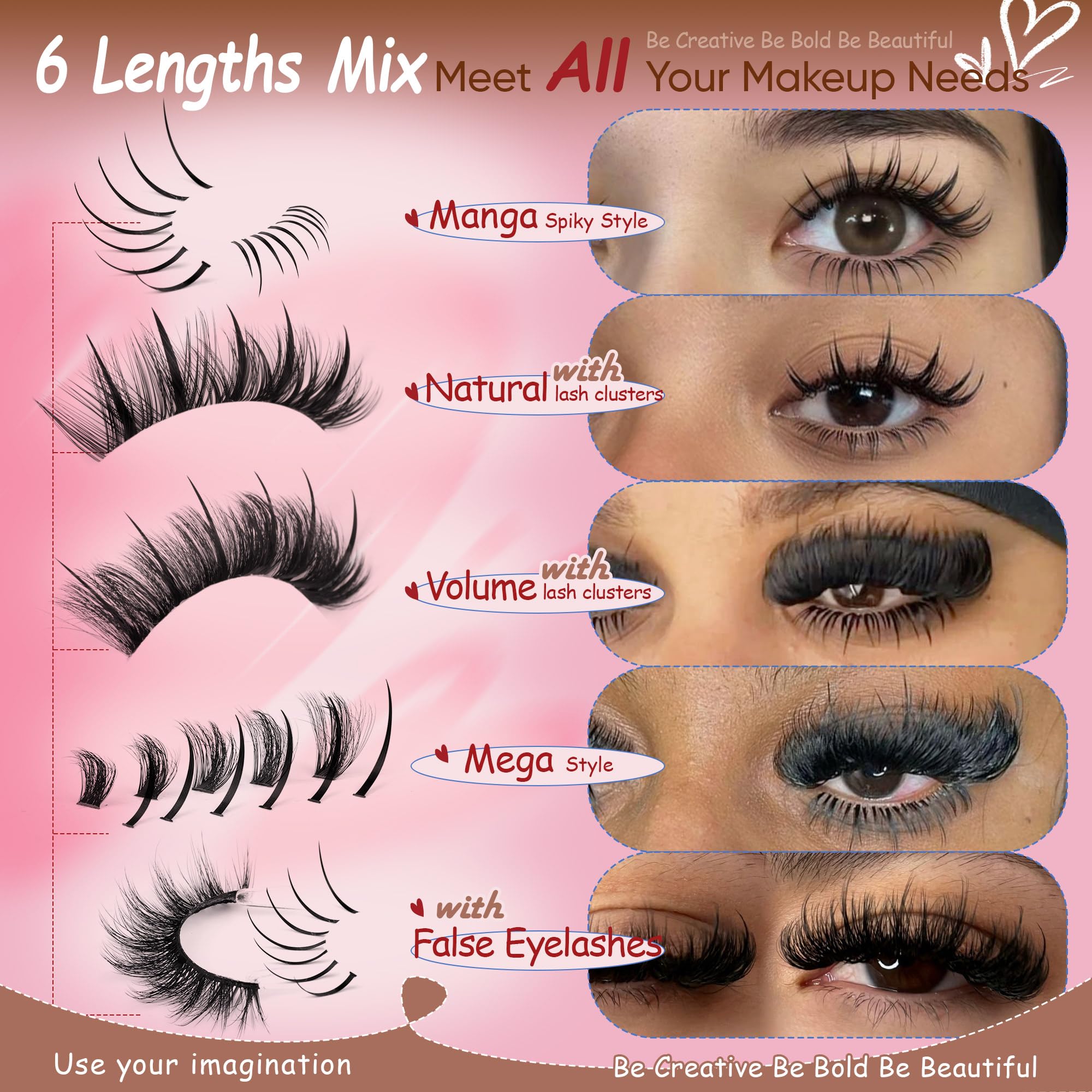 CORUSCATE bottom lashes 7-9mm add balanced, subtle lower lash emphasis.