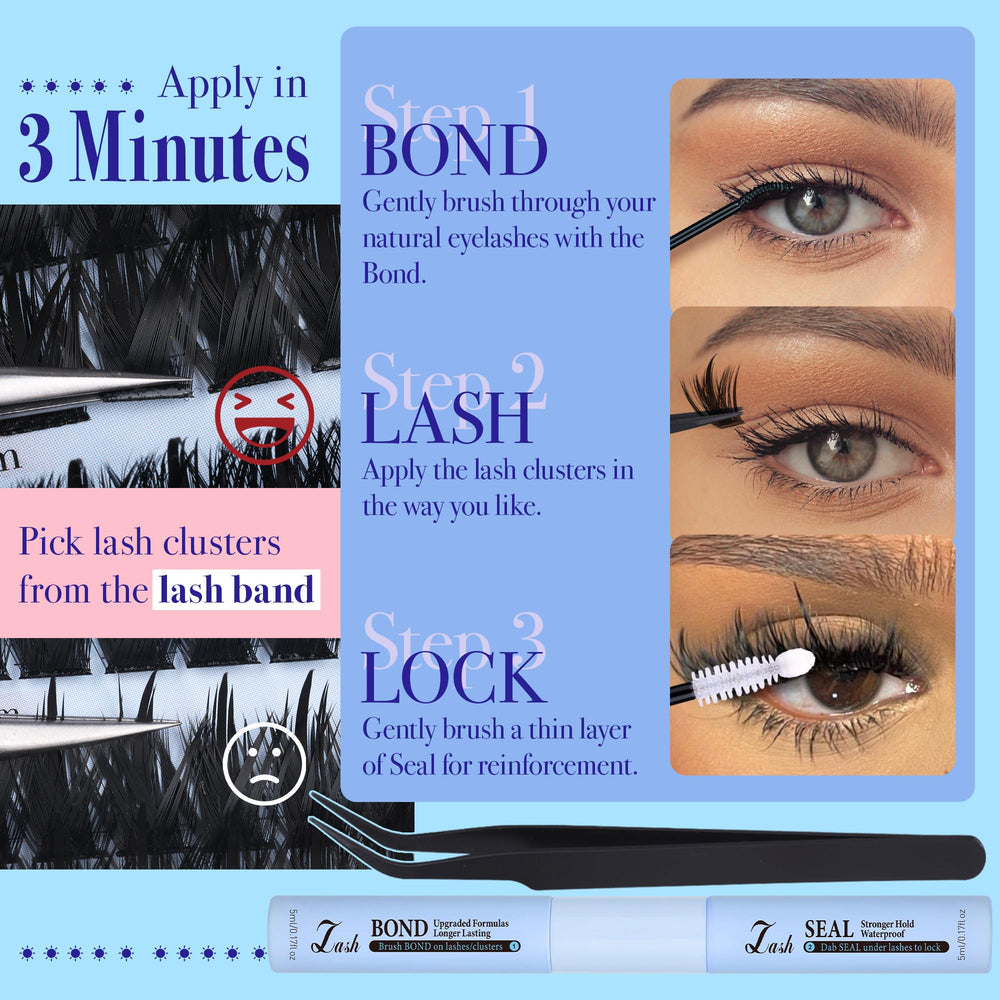CORUSCATE dramatic eye makeup with lash clusters for bold look