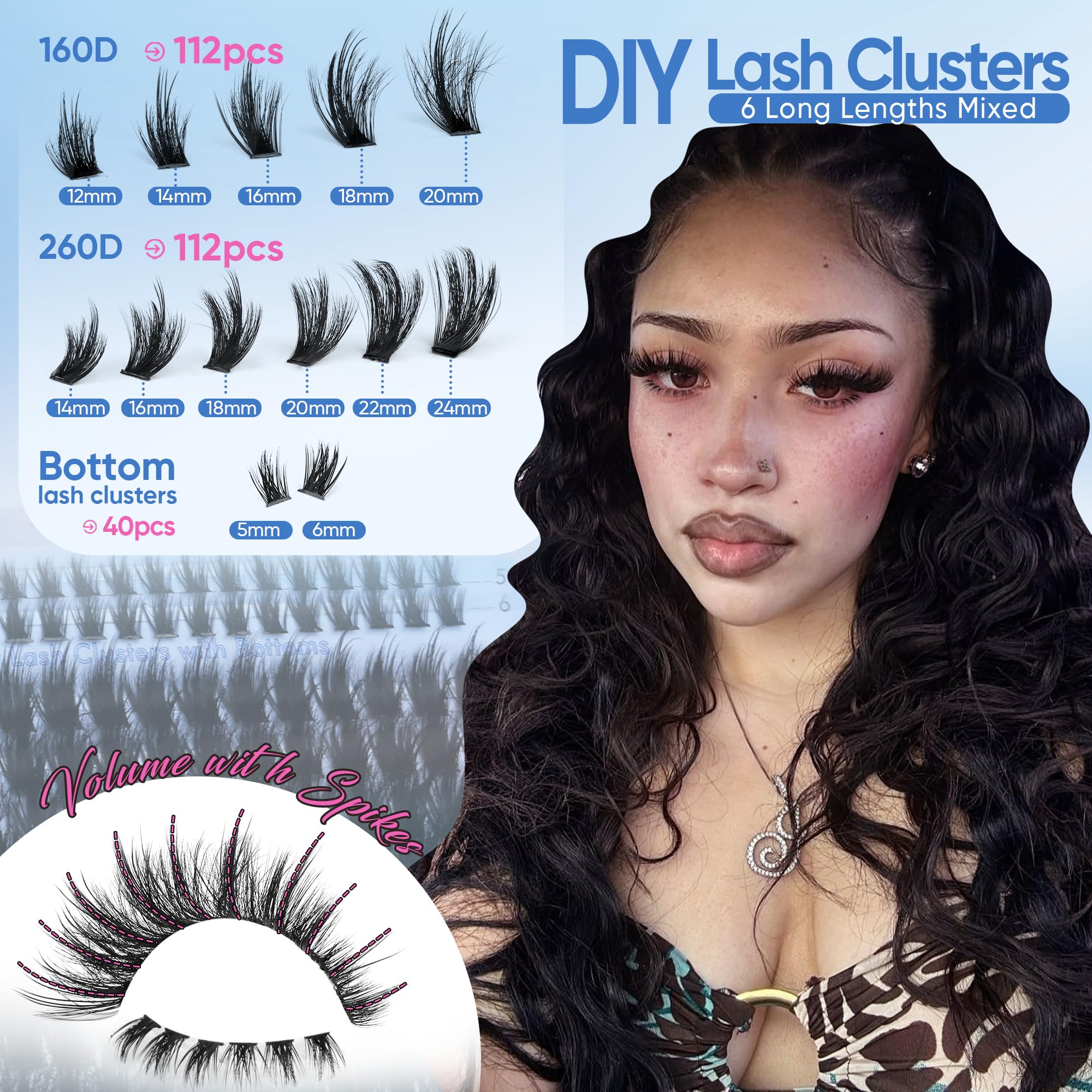 CORUSCATE dramatic 3D volume look with spiked eyelash clusters.