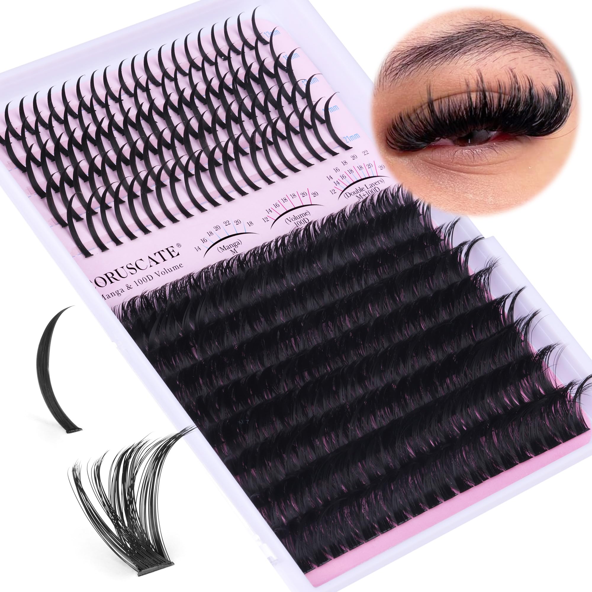 CORUSCATE lash clusters 100D 12-20mm for bold volume