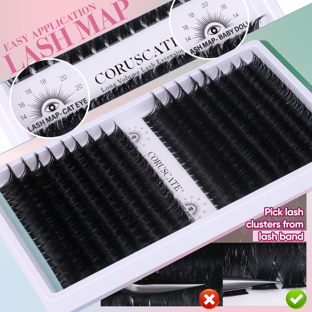 CORUSCATE thick volume clusters ideal for cat-eye or wispy styles.