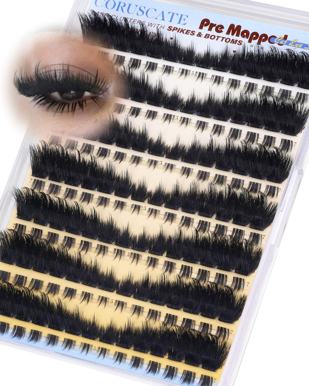 CORUSCATE lash clusters dramatic spikes for bold, eye-catching volume and easy DIY application.