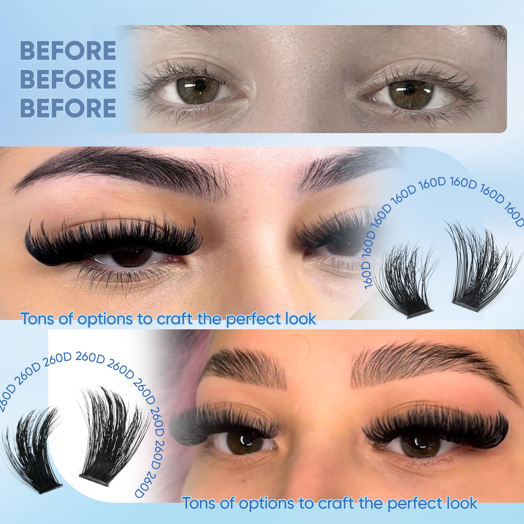 CORUSCATE lash clusters 12mm-20mm lengths for versatile daily styling.