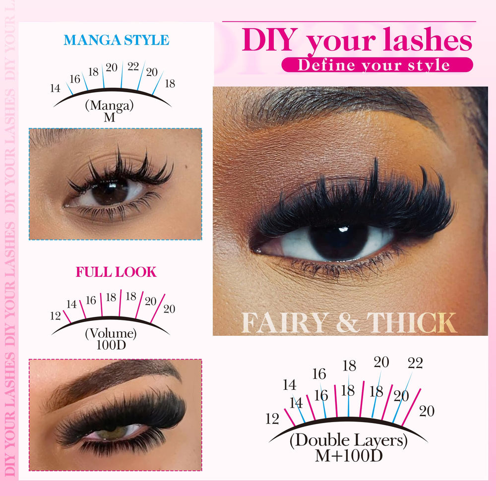 CORUSCATE lash clusters spikes 13-21mm create dramatic silhouette
