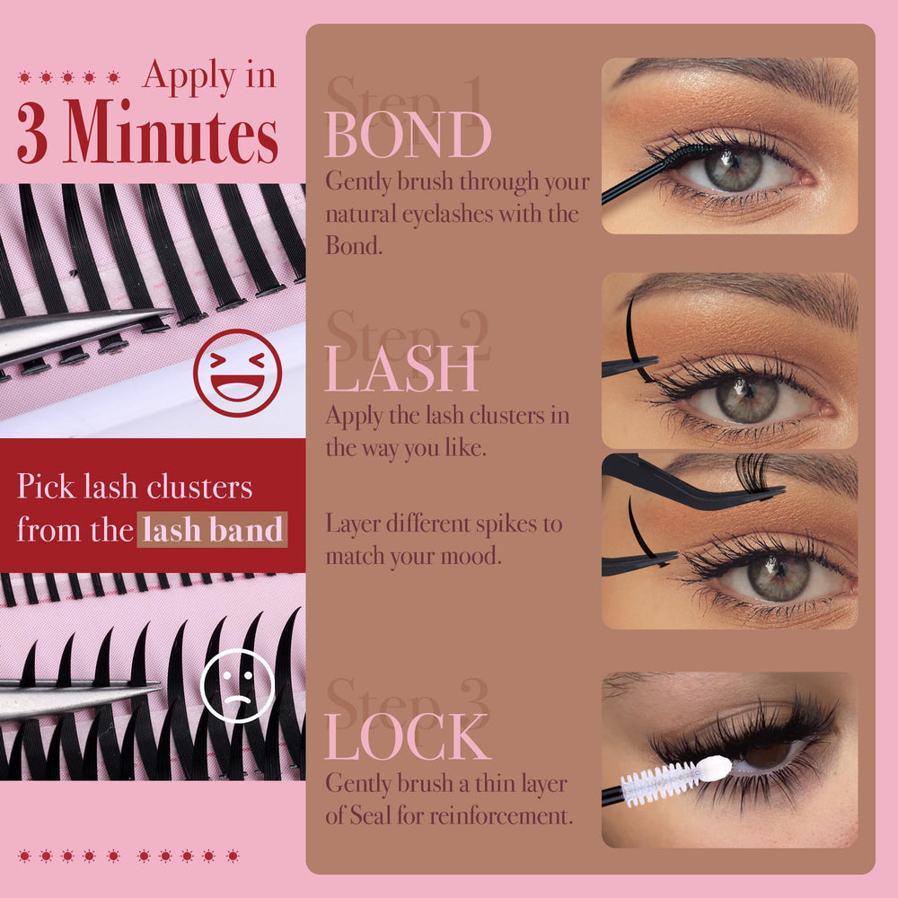 CORUSCATE reusable lash clusters for multiple wears with proper care.