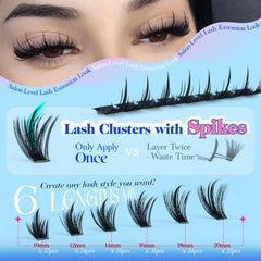 CORUSCATE Spiky Lash Clusters 16mm add subtle length with feathery dimension.