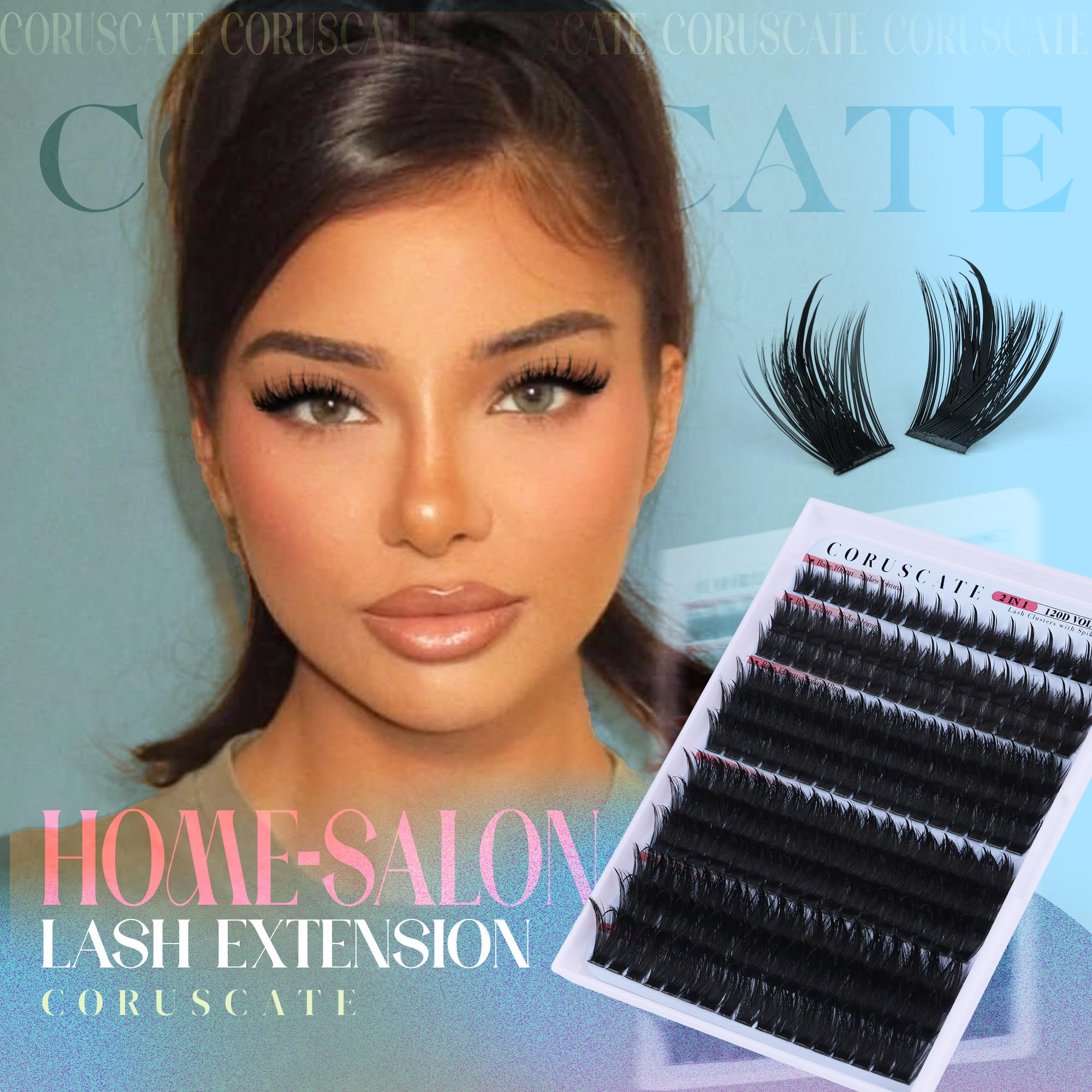 CORUSCATE Spiky Lash Clusters 20mm deliver extra flair for cat eye effects.