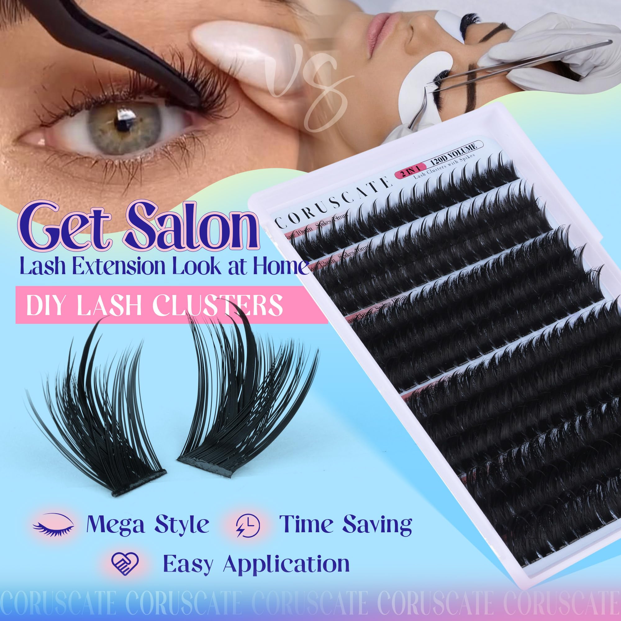 CORUSCATE Spiky Lash Clusters dramatic-look for festival-ready style.