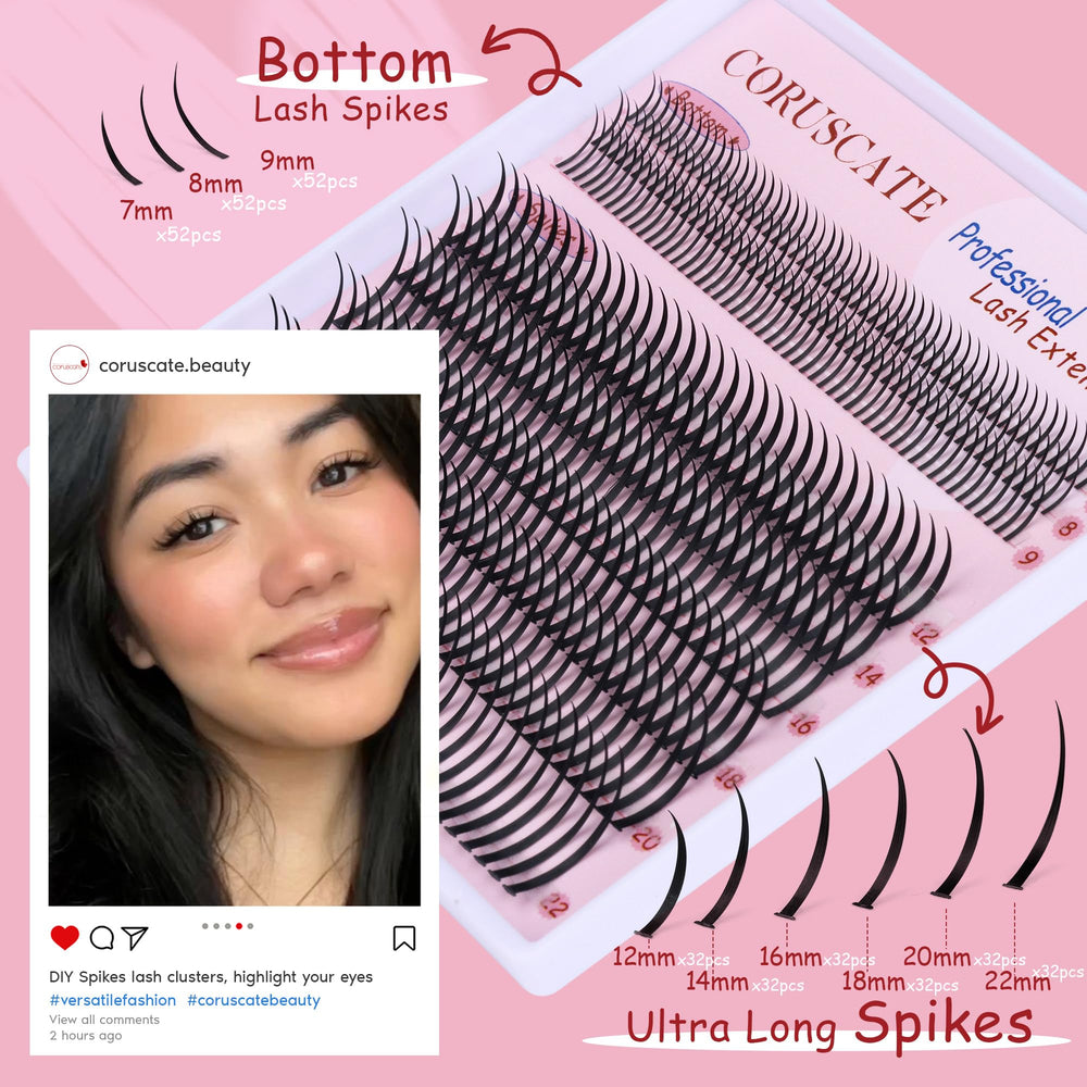 CORUSCATE ultra-long spikes deliver extreme length for bold eye drama.