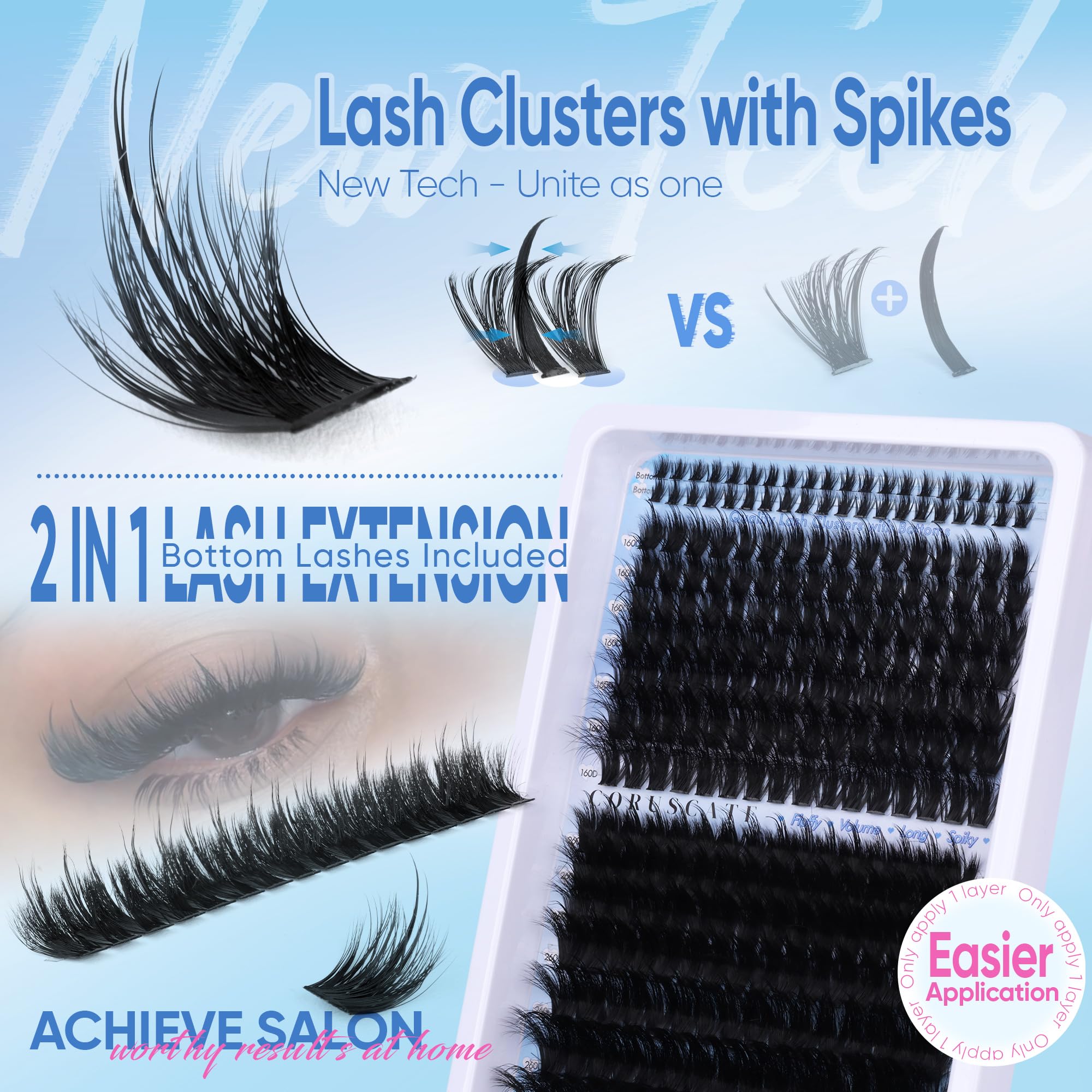CORUSCATE upgraded lash fiber creates a true hairy look, thicker.