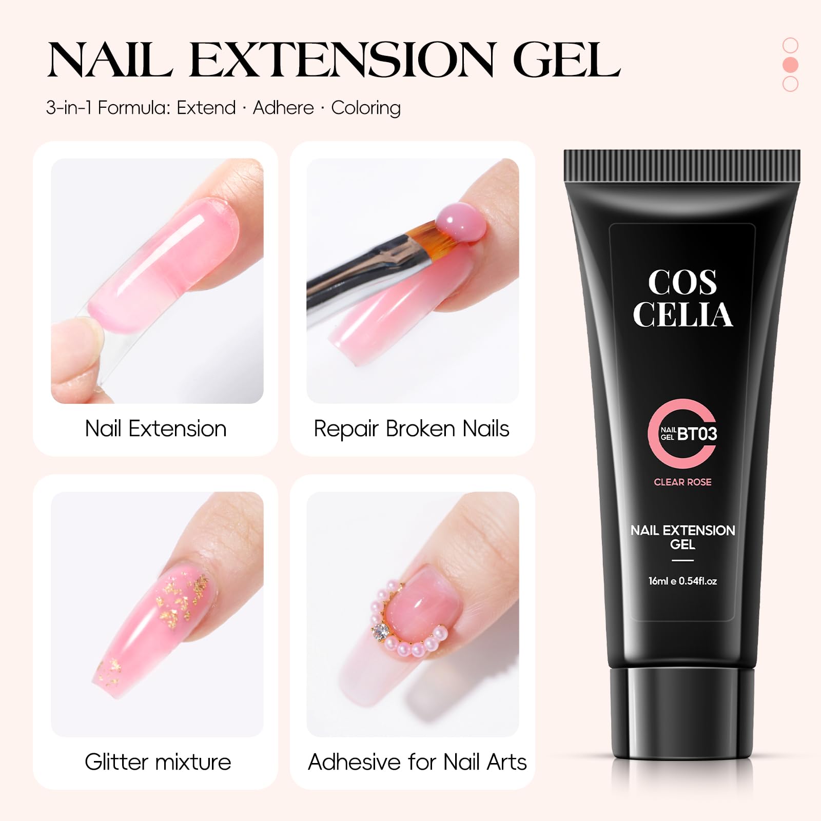COSCELIA base coat and top coat for smooth, lasting finishes