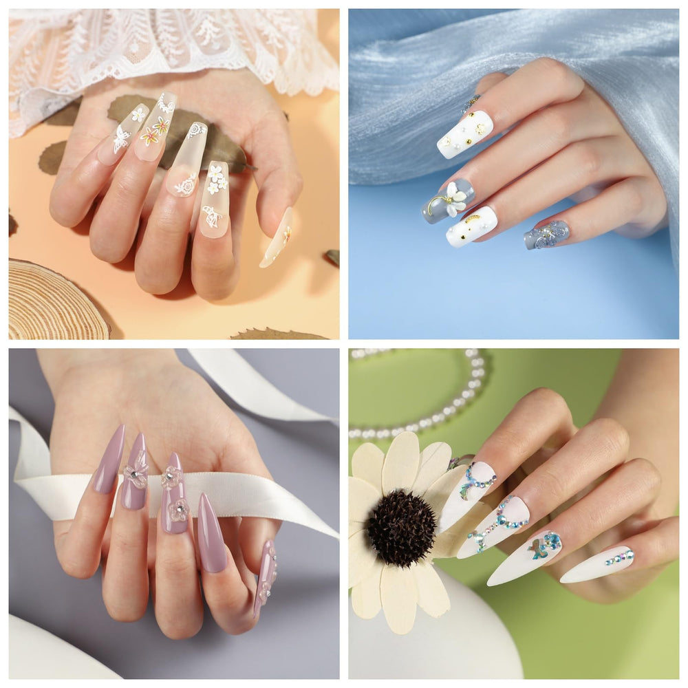 COSCELIA decoration powders and glitter add vibrant accents to nail art