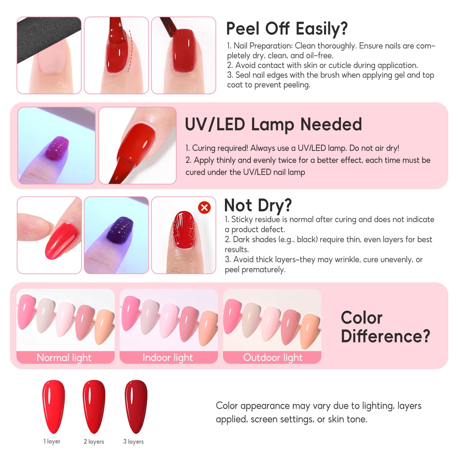 COSCELIA esmalte gel rojo vibrante para looks llamativos.