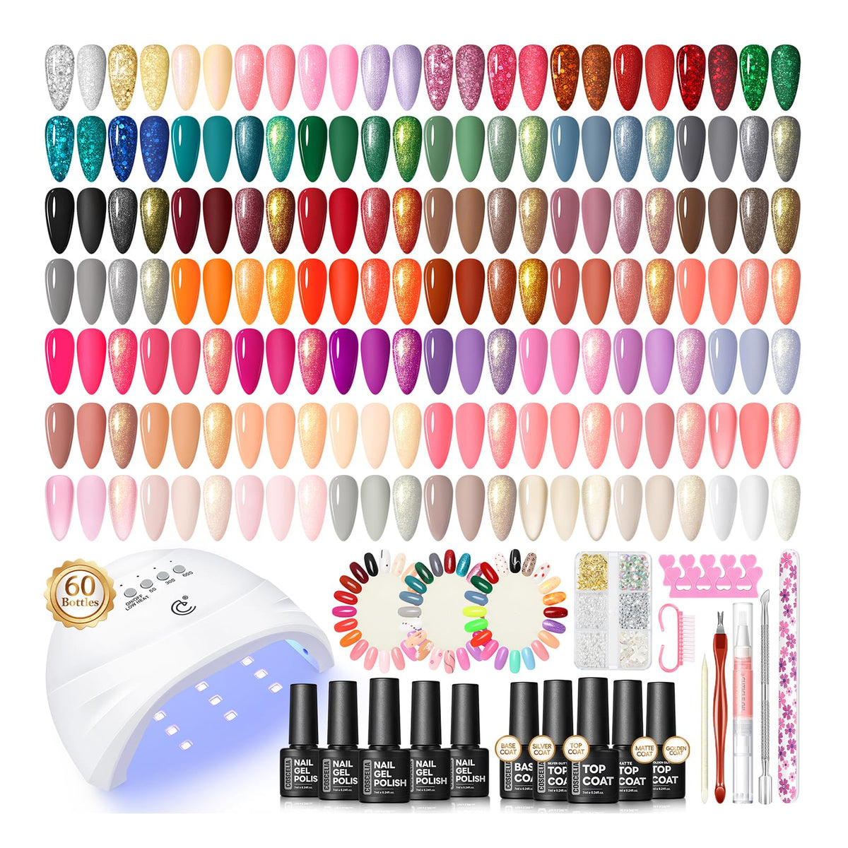 COSCELIA gel nail polish kit with UV light ready for at-home professional results