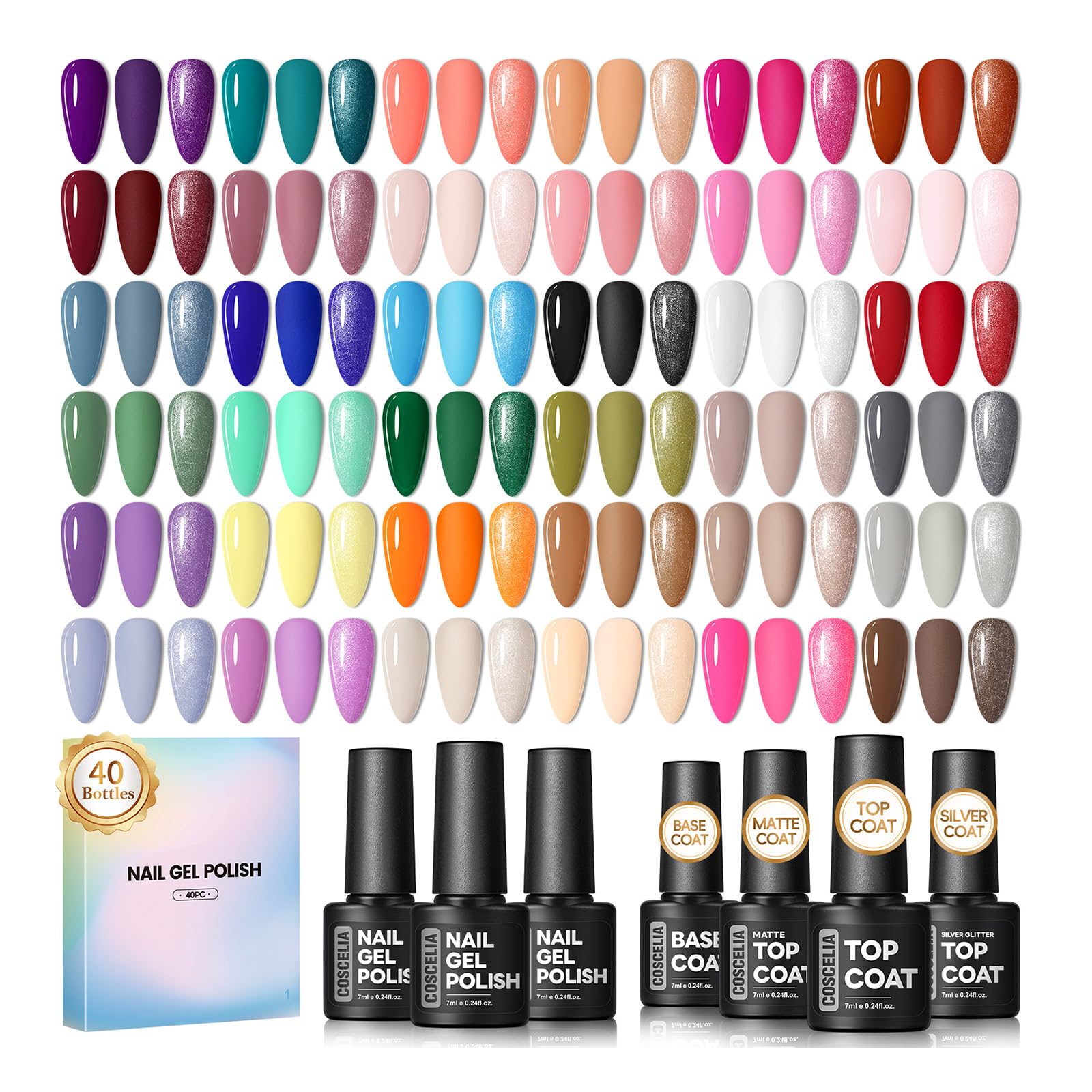COSCELIA kit esmalte gel 40 piezas ofrece versatilidad para crear estilos variados en casa